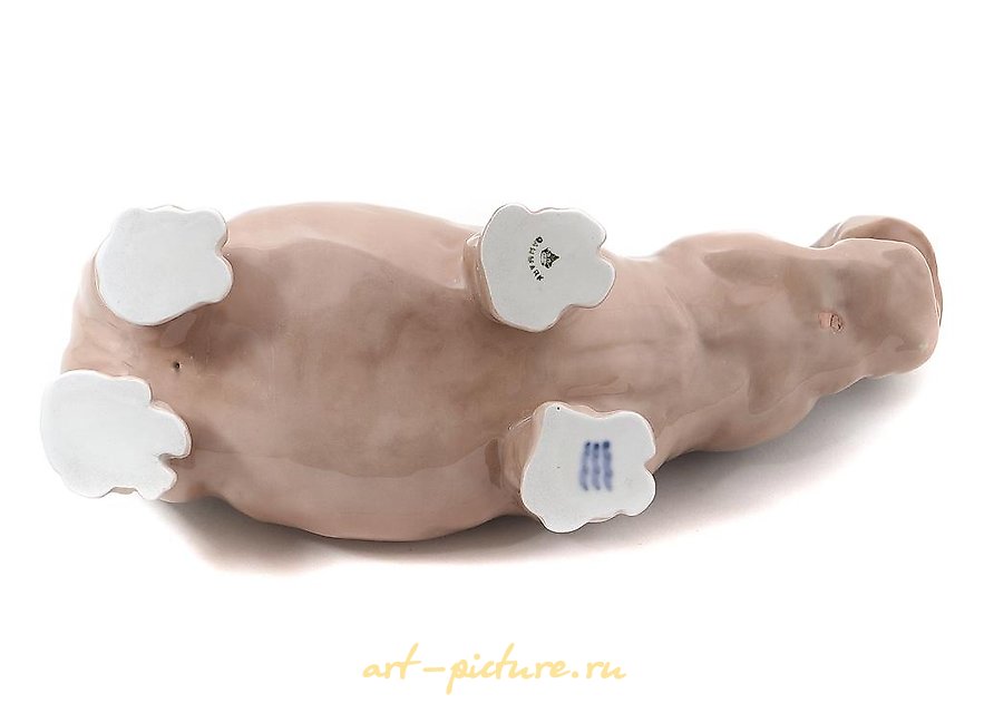 Porcelain figure "Hippopotamus". Royal Copenhagen