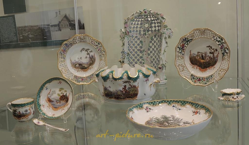 猎人服务的索罗利基亚画作，来自叶卡捷琳娜二世的猎人餐具。