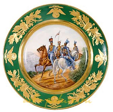 "PORCELAIN PLATE WITH HAND PAINTING '1818 Private of the Ulan Regiment'"