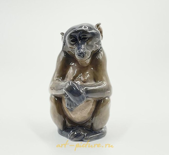 Porcelain figure (statuette) "Pregnant Monkey," Royal Copenhagen
