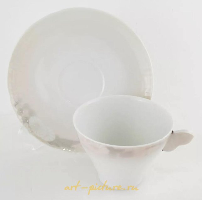 Set of coffee cups and saucers Royal Copenhagen "A Midsummer Night's Dream" Pink 72/10041