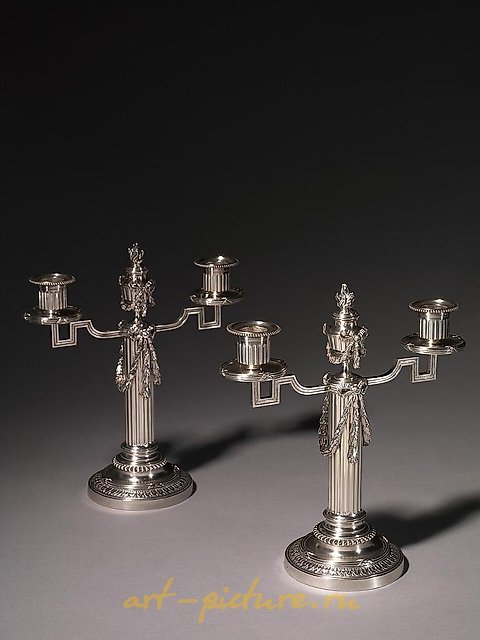 法贝热蜡烛台 Faberge 银制 限量版