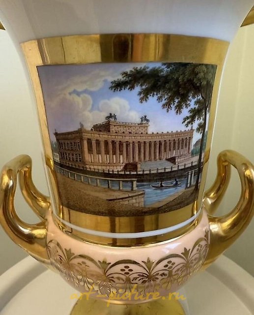 Ваза декоративная в виде кратера, в жанре «ведута» (архитектурные пейзажи) KPM