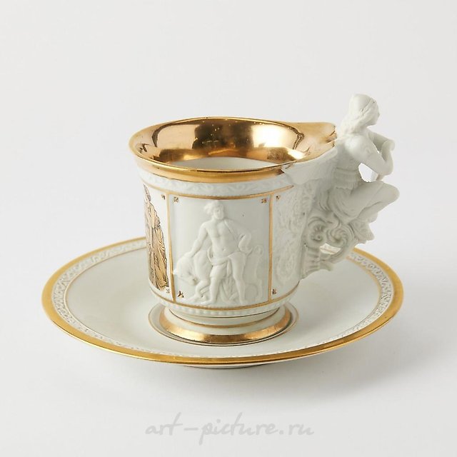 Чашка с фигурной ручкой в виде Архангела Михаила с блюдцем RPM