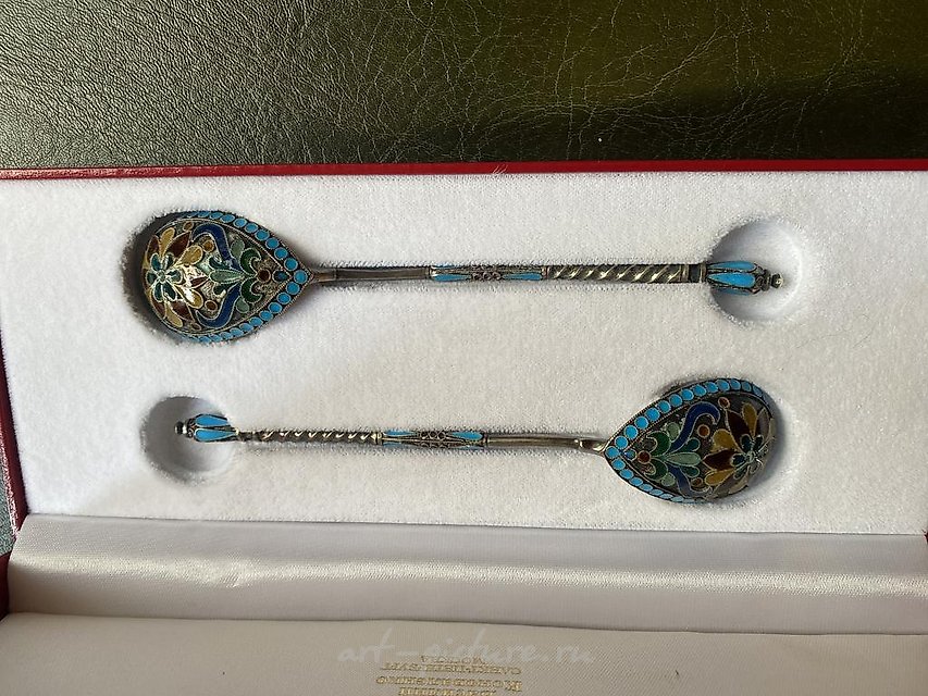 Ложки чайные с эмалью в коробке