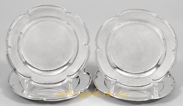 Six heavy Baroque plates