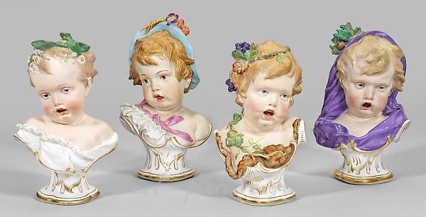 Complete series of children's busts as