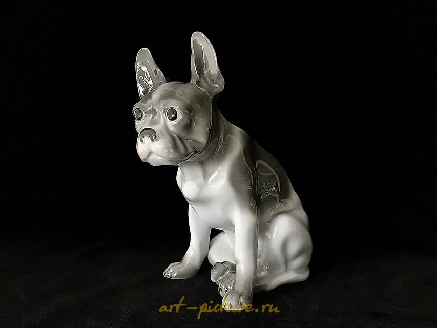 法国斗牛犬雕像 Hutschenreuther 德国 1925-1929年