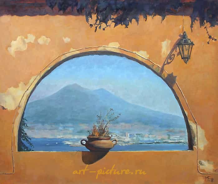 The translation of "Вид на Везувий" into English is "View of Vesuvius."