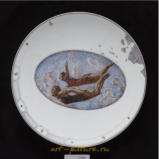 盘子 马赛克  метро "Маяковская" 亚历山大·德涅卡 "男孩和女孩跳入水中" 工坊 伊戈尔·克里门科夫 Klimenkoff
