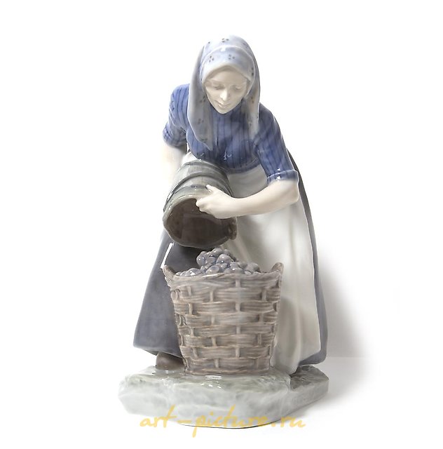 Girl collecting potatoes. Denmark, Copenhagen, Royal Copenhagen.