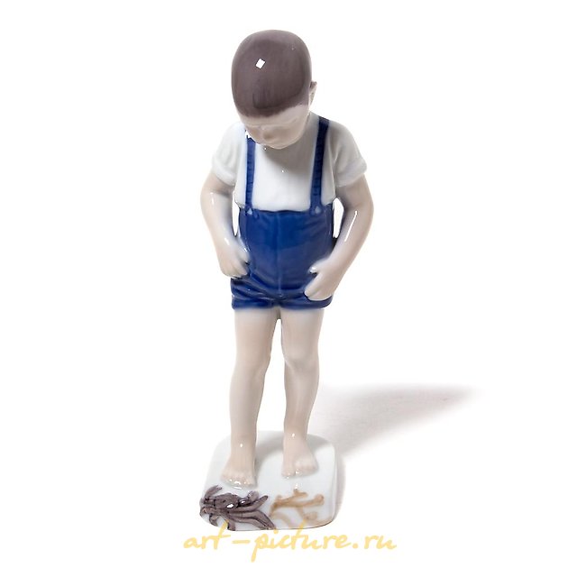 The boy with a crab. Denmark, Copenhagen, Bing & Grondahl.