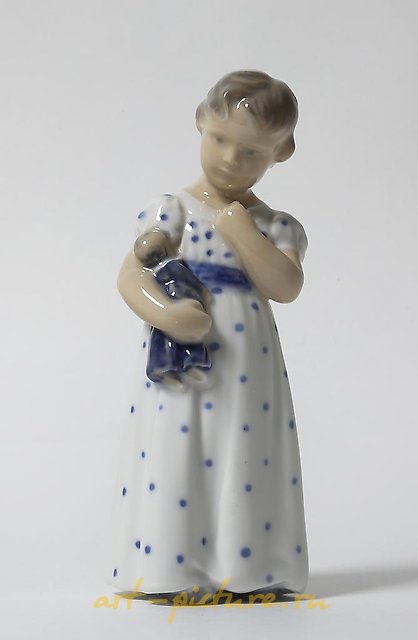 The girl with a doll. Denmark, Copenhagen, Royal Copenhagen.