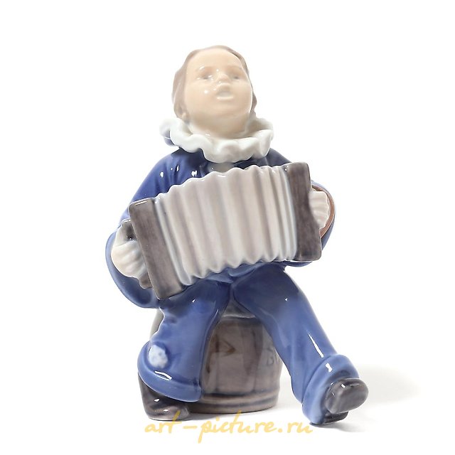 Child with an accordion. Denmark, Copenhagen, Royal Copenhagen.