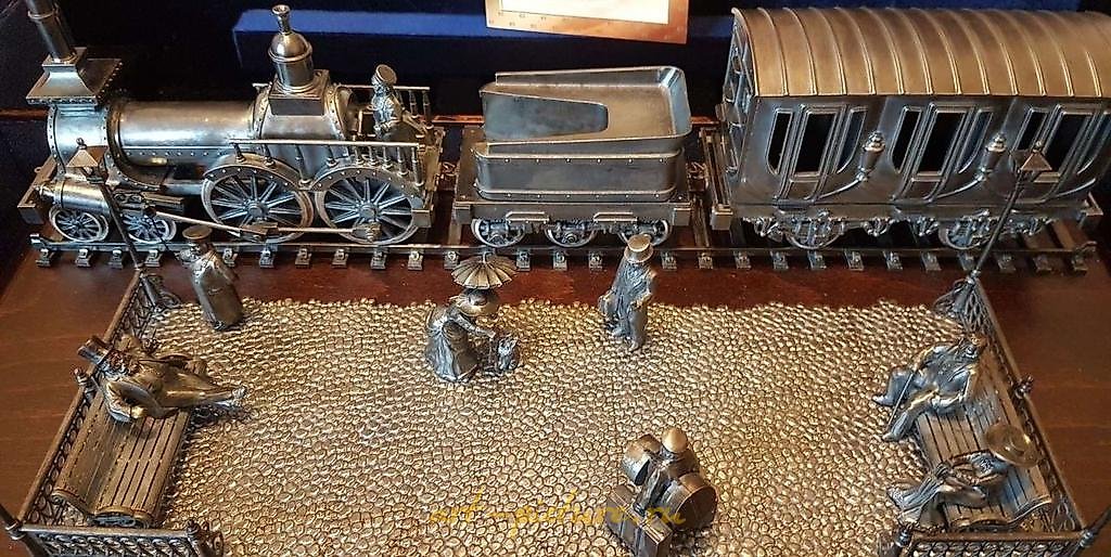 The jewelry sculptural composition "Nikolaevskaya Railway," silver