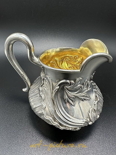 Milk jug produced by the jewelry workshop of K. Fabergé, Russian Empire.