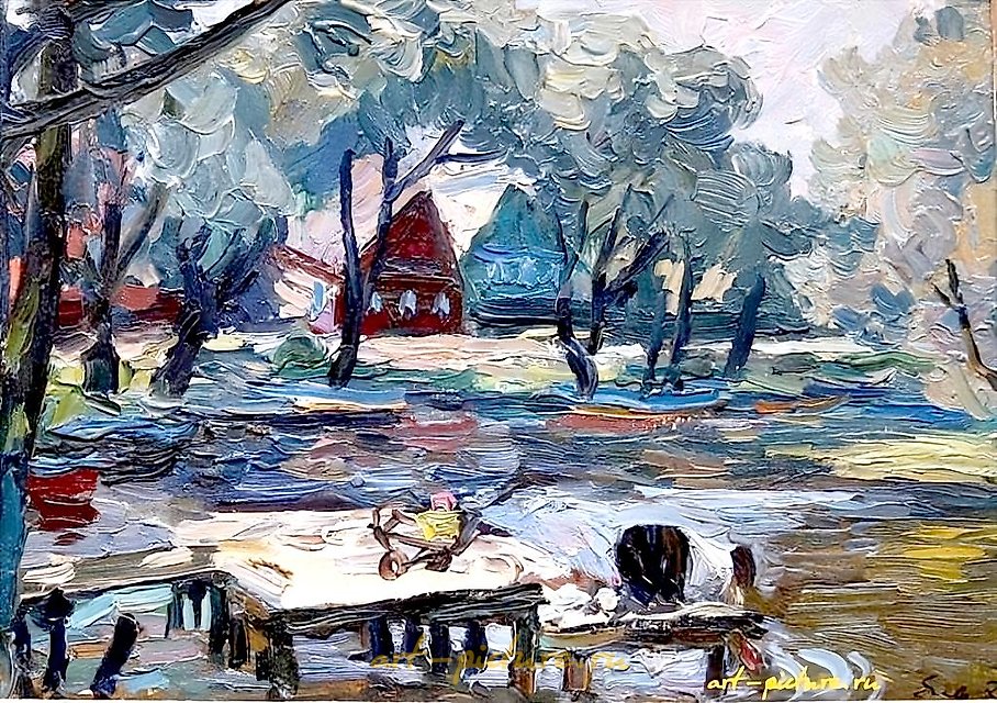 "На реке" translates to "On the river" in English.