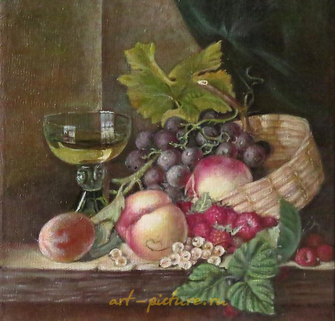 Still Life. Free copy of the painting by Edward Ladelalle.