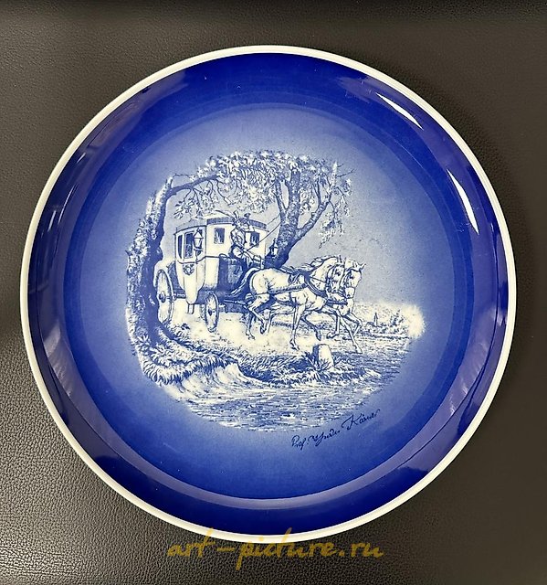 Theodor Körner. Wall plate "Old Postal Carriage at Sachsenberg" 1962-63.