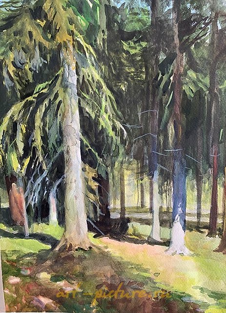 The text "Летний лес" translates to "Summer forest" in English.