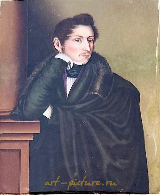 Porcelain plaque. Portrait of Georges Charles Dantès. 1835.