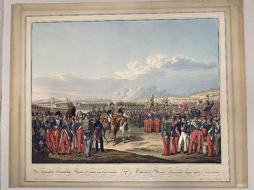 Royal French Army. Council of the French Army, Serax Street, second infantry division. Battle theme.