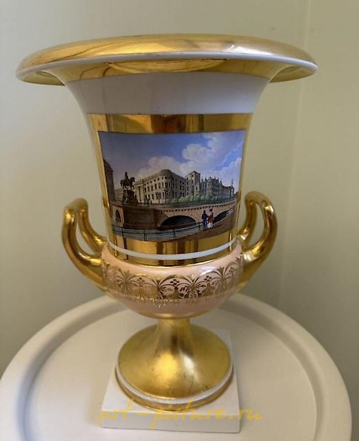 Ваза декоративная в виде кратера, в жанре «ведута» (архитектурные пейзажи) KPM