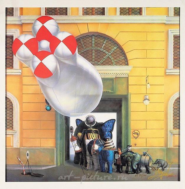 «Мaтрoccкaя тишинa»Шаров Сергей Александрович. Бумага, шелкография