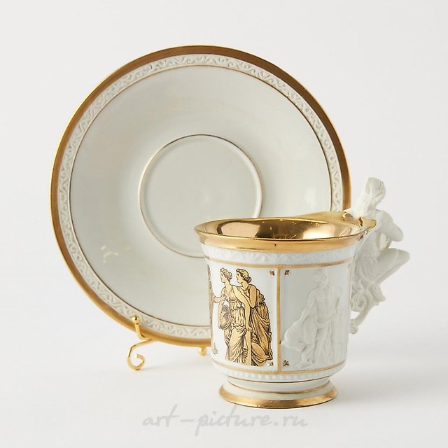 Чашка с фигурной ручкой в виде Архангела Михаила с блюдцем RPM