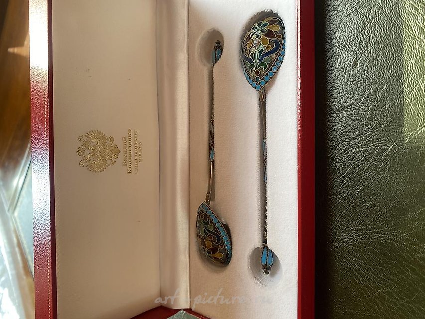 Ложки чайные с эмалью в коробке