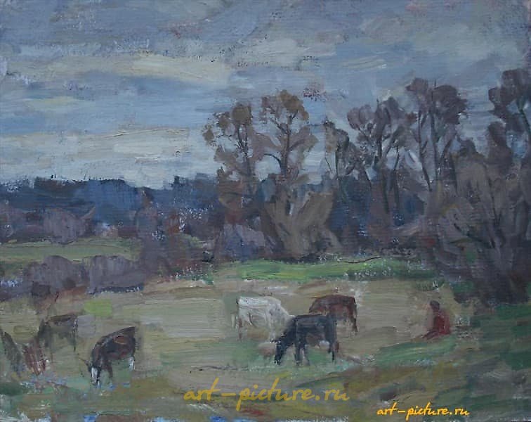 October. Flock. Cardboard, oil. 40 x 50 cm.