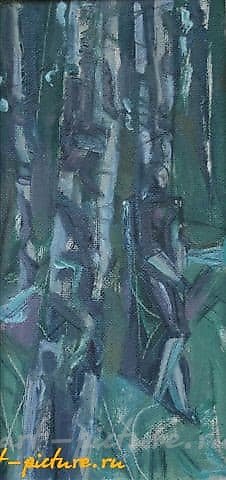 等待。纸板，油画。38 x 19 厘米