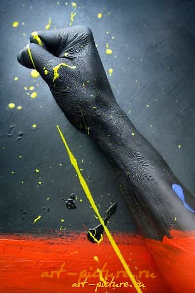 The text "Рука масло" translates to "Hand oil" in English.