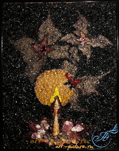 "Dancing Shadows Mosaic on Glass"