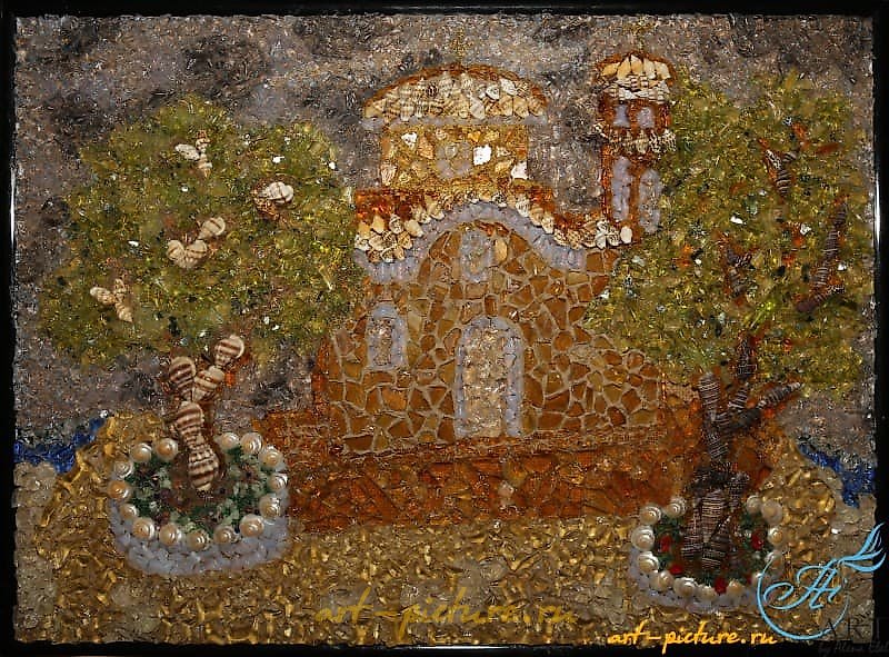 天上的祝福。圣伊利亚教堂。普塔拉斯。塞浦路斯 玻璃马赛克