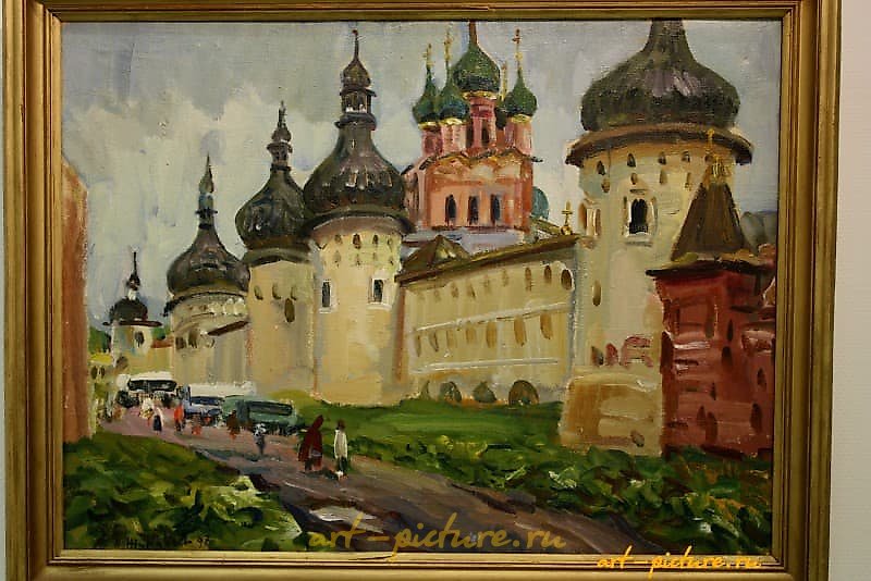 Ростов Великий холст, масло 可以翻译为：

罗斯托夫-维利基 布面油画