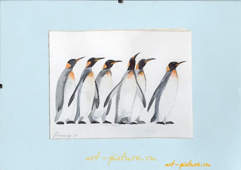 企鹅-1 水彩
