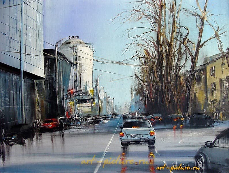 "Samara, Michurina Street, acrylic, canvas"