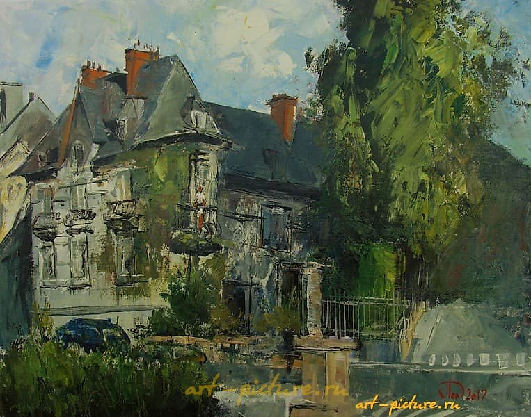 在拉-布尔布勒的房子 丙烯画，画布