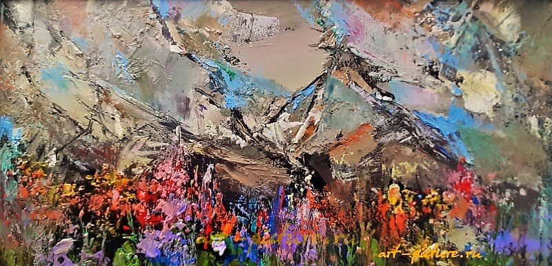 山谷油画，画布