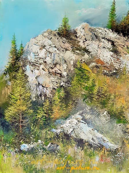 夏天在山上，油画布