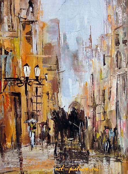 The translated text is: "Prague Street Acrylic, Canvas."
