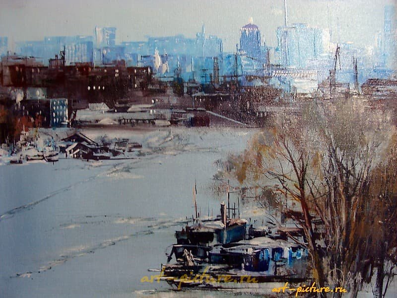 晚上的萨马拉 油画，画布