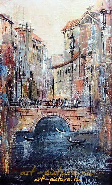 "Channels of Venice, acrylic, canvas"