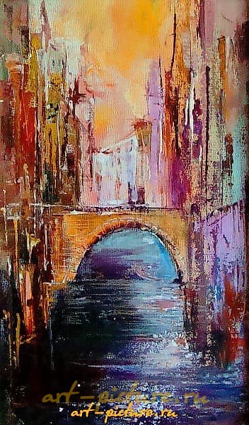 威尼斯的水道 油画，画布