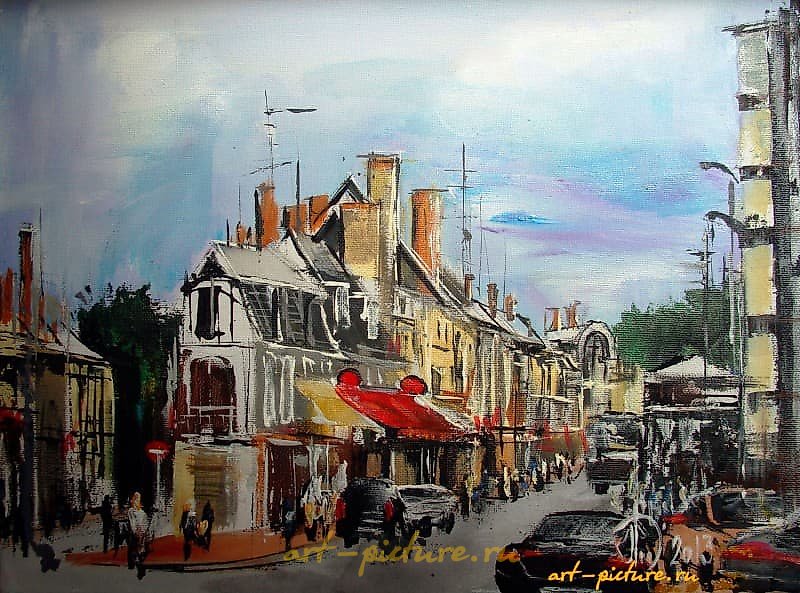 城市维耶尔宗（法国）丙烯，画布