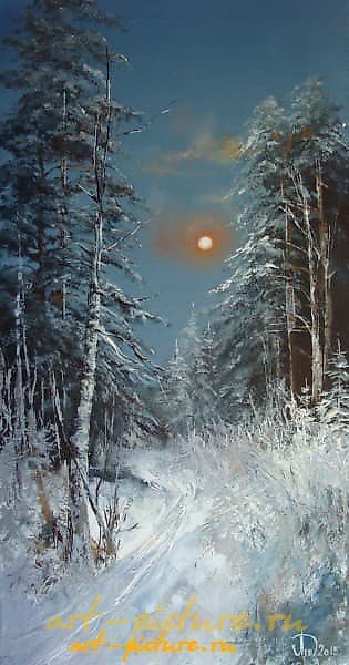 夜林 油画，画布