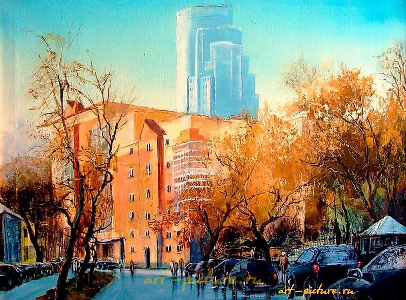 秋天的萨马拉 油画，画布