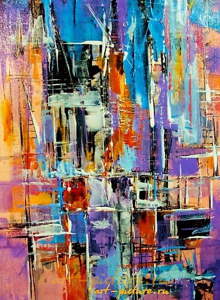 This translates to "This is acrylic, canvas" in English.