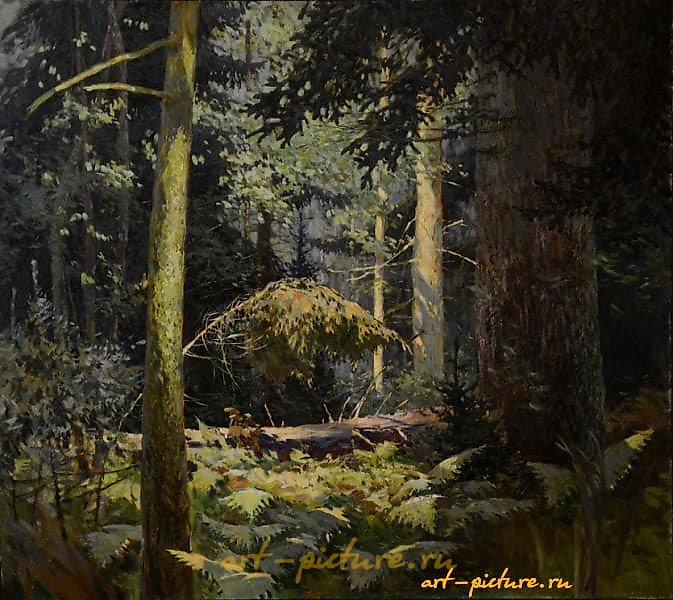 森林。画布，油画。